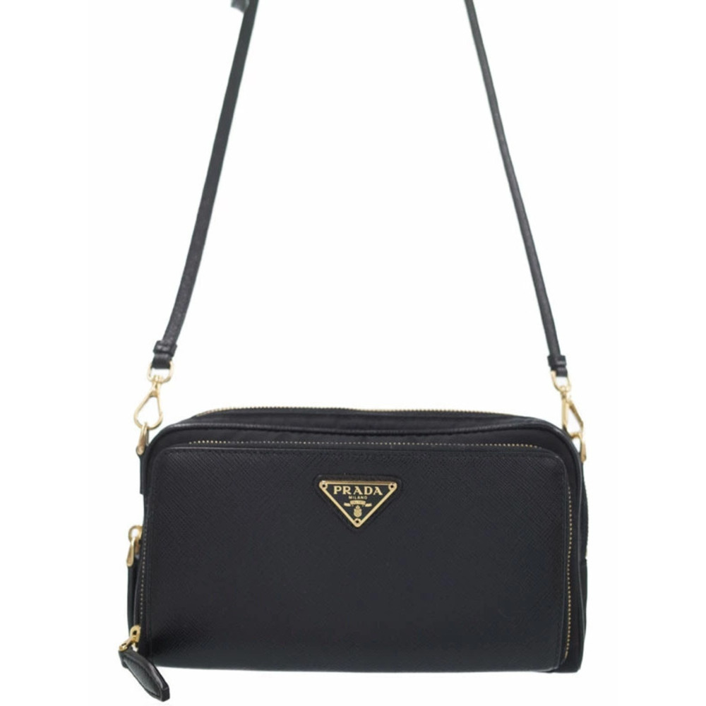 Prada Saffiano Lux Camera Crossbody Bag black